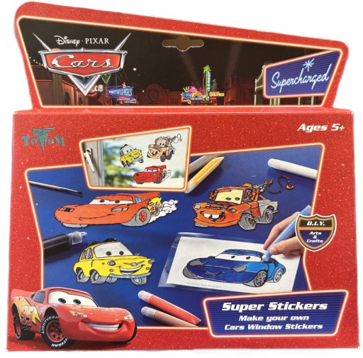 KREATÍVNE NÁLEPKY NA OKNÁ AUTÍČKA AUTOMOBILOVÉ FARBY DISNEY TOTUM