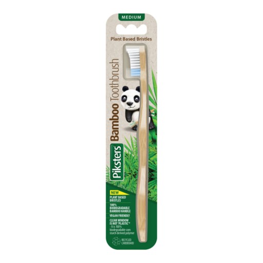 Bambusová zubná kefka PIKSTERS Bamboo MEDIUM