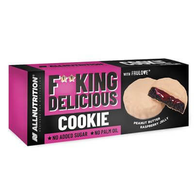 ALLNUTRITION FITKING DELICIOUS COOKIE 128G ARAŠIDOVÉ MASLO MALINOVÉ ŽELÉ