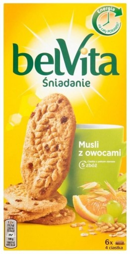 BelVita cereálne sušienky s ovocím 600g