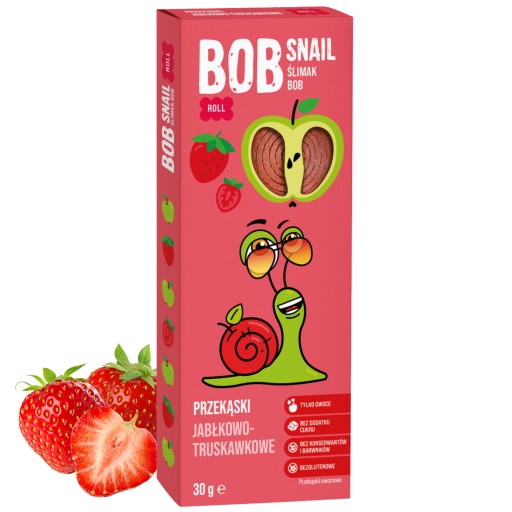 Želé bez cukru Jablkovo-jahodový snack 30g BOB SNAIL slimák