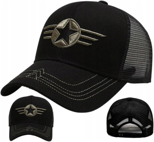 Čierna bavlnená baseballová čiapka