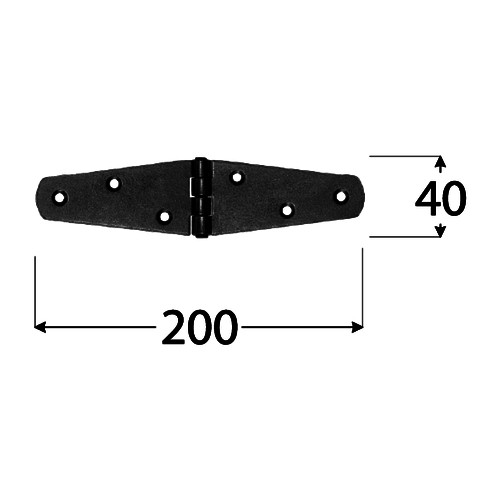 Trojuholníkový pánt 200X40X2,0MM ZTS200 BLACK DOMAX
