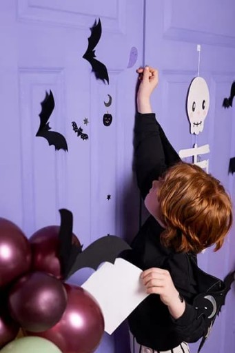 Papierová dekorácia Halloween netopier, 6 ks.