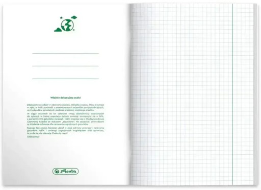 Herlitz ECO English A5 štvorčekový predmetový zošit, 60 listov