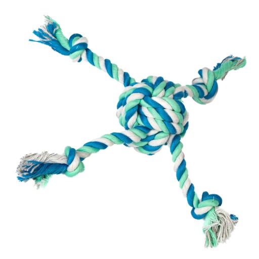 Hračka pre psa SZARPAK ROPE pletená loptička 6,5cm x 32cm BAVLNA