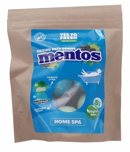Mentos Fizzing Bath Bombs Bomby do kúpeľa 5 ks 250g