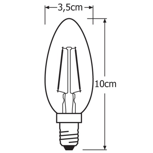 Ozdobná LED žiarovka E14 BW35 2,5W 2400K OSRAM
