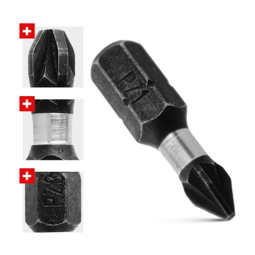 Nárazový bit PZ1 Nárazový bit 25mm | Nárazový bit pre skrutkovač 2 ks.