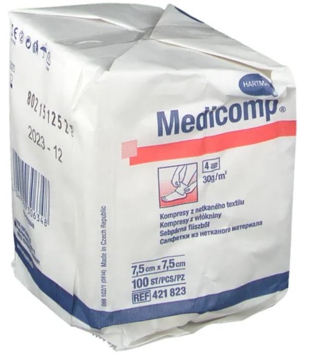 HARTMANN - Medicomp 7,5 x 7,5 cm, 100 ks. nesterilné