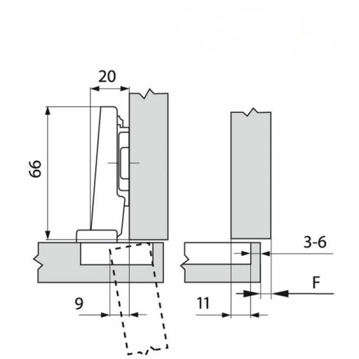 BLUM PREKRÝVAJÚCI pánt 71M2550 + CLIP H0 GUIDE