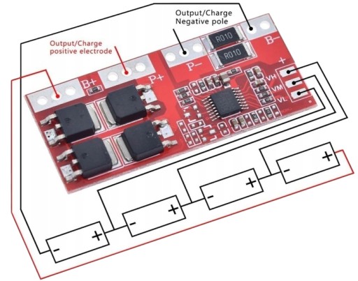 Nabíjací modul BMS 4S 14,4V 30A Cell balancer