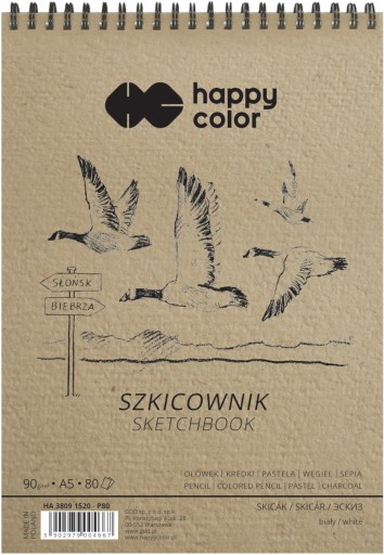 ŠPIRÁLOVÝ SKICNÍK VTÁČKY A5 BIELY 80 LISTOV