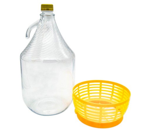 Balón LADY s uzáverom, fľaša vína v košíku, 5L