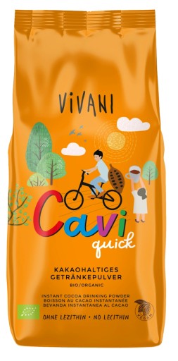 VIVANI Cavi Rýchly kakaový nápoj BIO nápoj ideálny na sušienky dezerty 400g