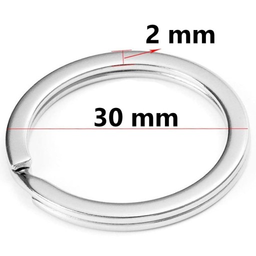 Kľúčenka, kľúčenka, krúžok, plochý krúžok na kľúče 30 mm / 100 ks.