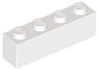 LEGO Brick Brick 1x4 Biela 301001 3010