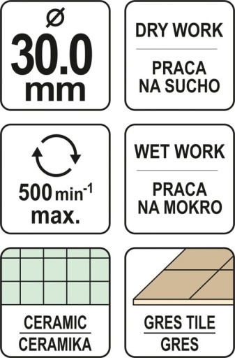 DIAMANTOVÝ VŔTAČ YATO DO hrnčiarskej keramiky 30mm