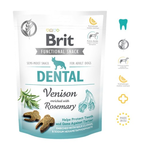 BRIT DENTAL funkčná pochúťka pre psov Zverina s rozmarínom 150g