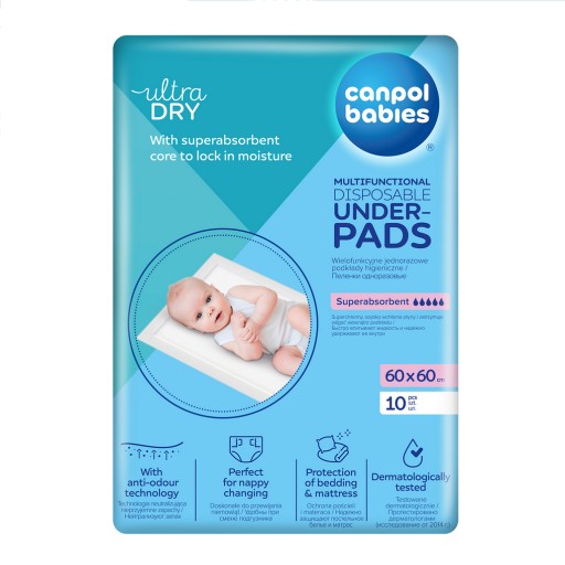 CANPOL HYGIENICKÉ PODLOŽKY DO POSTELI 60x60 10 KS