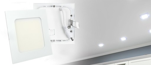 LED STROPNÉ SVIETIDLO, ZÁPUSTNÉ, TEPLO BIELA 6W 230V Štvorcové
