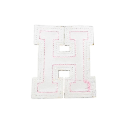 PATCH ružová LETTER H veľké trblietavé písmo s nápisom