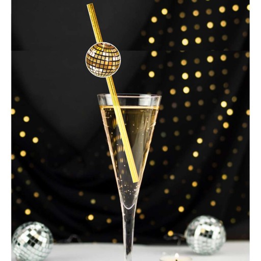 papier SLAMKY zlatá a čierna SILVESTR šampanské SILVESTER karneval 6x