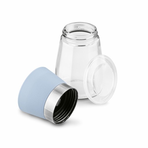 Sklenený mlynček na soľ a korenie 170 ml ručný modrý Baby Blue TADAR