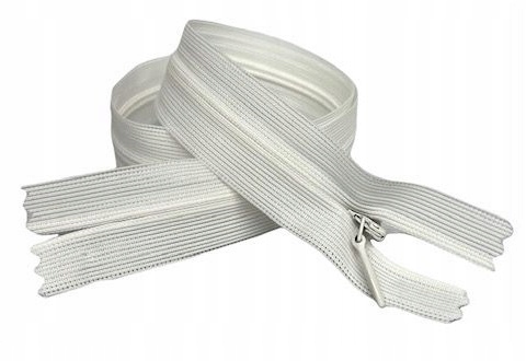 Pevný skrytý zips sivobiely 22 cm