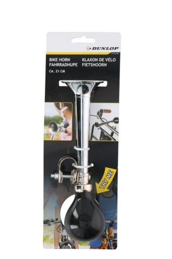 Bicykel TRUMPET klaksón na bicykel chróm, dĺžka 21 cm DUNLOP