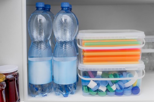 Priehľadné obdĺžnikové vedierko 2,5L s vekom FOR FOOD na drobnosti