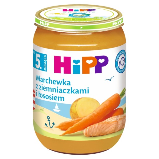 HiPP Mrkva so zemiakmi a lososom, 190 g