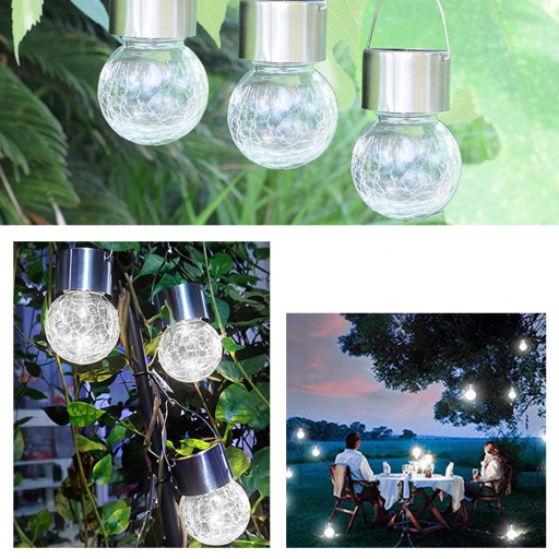 Záhradná lampa SOLAR LED LAMPIÓN Sklenená guľa