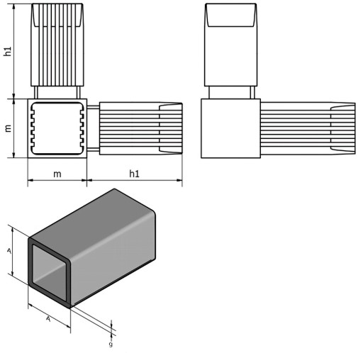 3D PLASTOVÁ SPOJKA PRE 3 ALU PROFILY 30x30x2