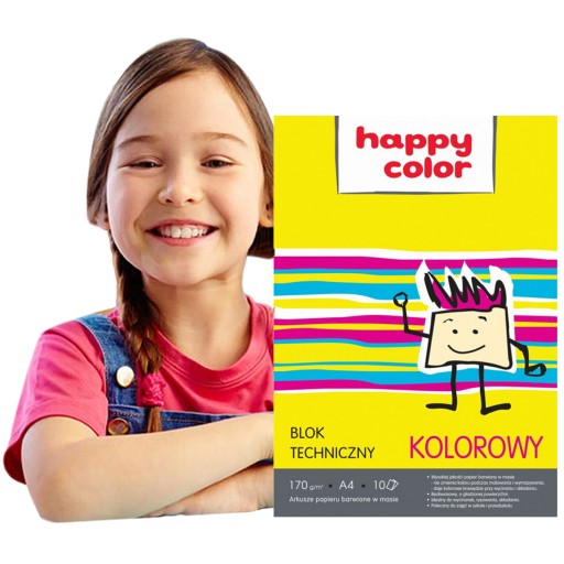 HAPPY COLOR FAREBNÝ BLOK ŠKOLSKÝ PAPIER A4 BLOK
