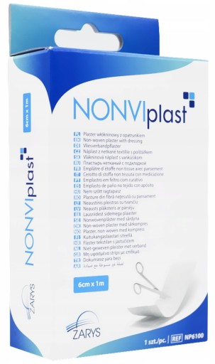 Rezanie netkanej omietky s obväzom NONVIplast 6cm x 1m
