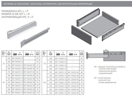 Metalbox prestige, biely, L-400mm, H-86mm