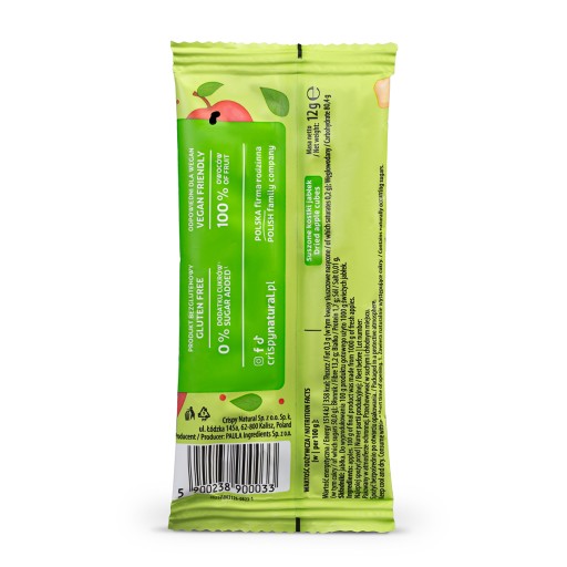 SUŠENÉ JABLKO KOCKÉ ZDRAVÉ LAHODNÉ PRÍRODNÉ 100% FIT CHRUPÁ OBJÍDKA 12G