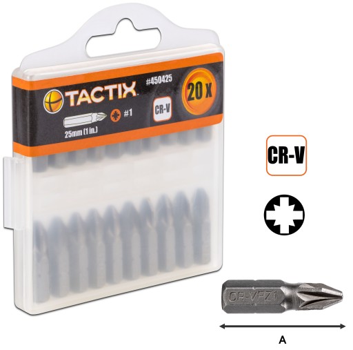 Sada 20 bitov pre skrutkovač PZ-1 TACTIX