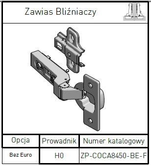 GTV pánt pre dvojkrídlové dvere bez pružiny