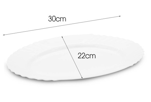 TANIER 30CM, BIELY SERVISNÝ TANIER NA OBJÍDKY, OVÁLNY