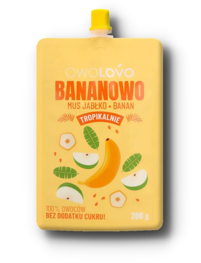 Owolovo BANANO MUSSE Jablko BANANA Ovocie 200g