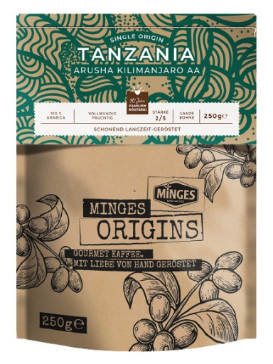 MINGES TANZANIA AA 250G - ZRNKOVÁ KÁVA