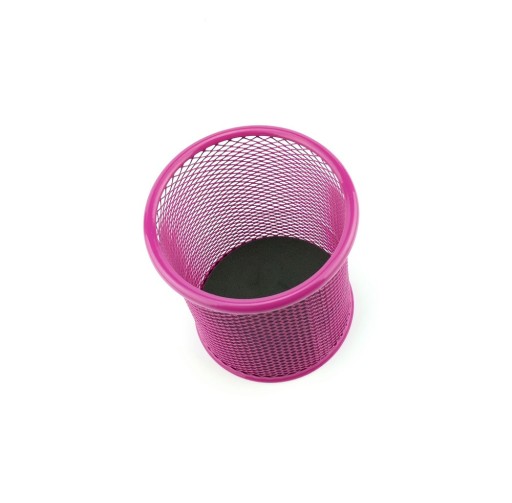 Nádobový hrnček NA PENS stolový organizér MESH okrúhly RUŽOVÝ
