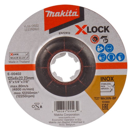 MAKITA E-00402 INOX BRÚSNY KOTÚČ 125x6 XLOCK