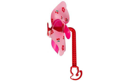 Ružový ventilátor na riadidlá