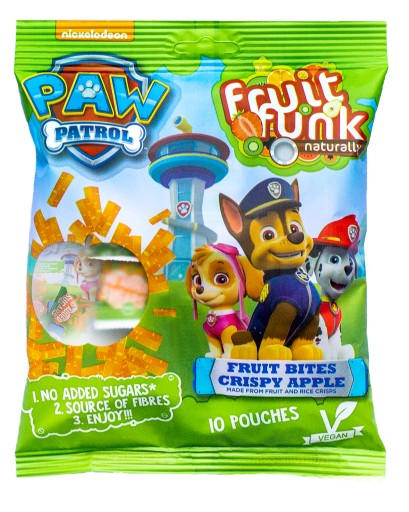 FRUIT FUNK Tlapková PATROL ZDRAVÉ JABLKOVÉ OBCHÍVKY Tlapková PATROL MULTIBAG 10x10g