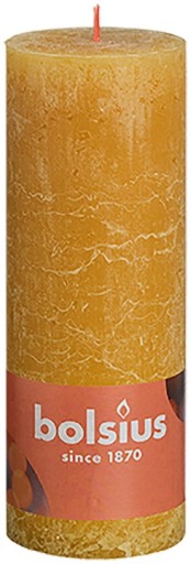 Sviečka Bolsius Rustic Shine 190/68 MEDOVÁ ŽLTÁ