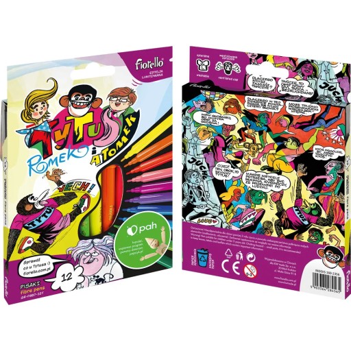 Popisovacie perá Fiorello Fun 12 farieb Tytus, Romek a A'Tomek