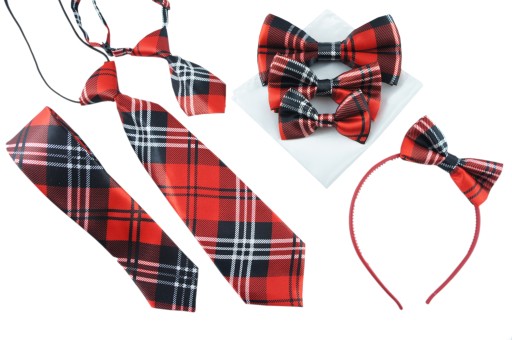 Červená saténová čelenka SCOTTISH BOW